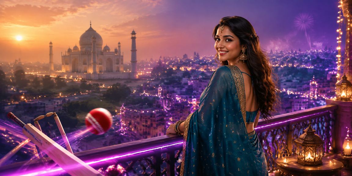 Fans watching cricket betting at Agra Taj Mahal